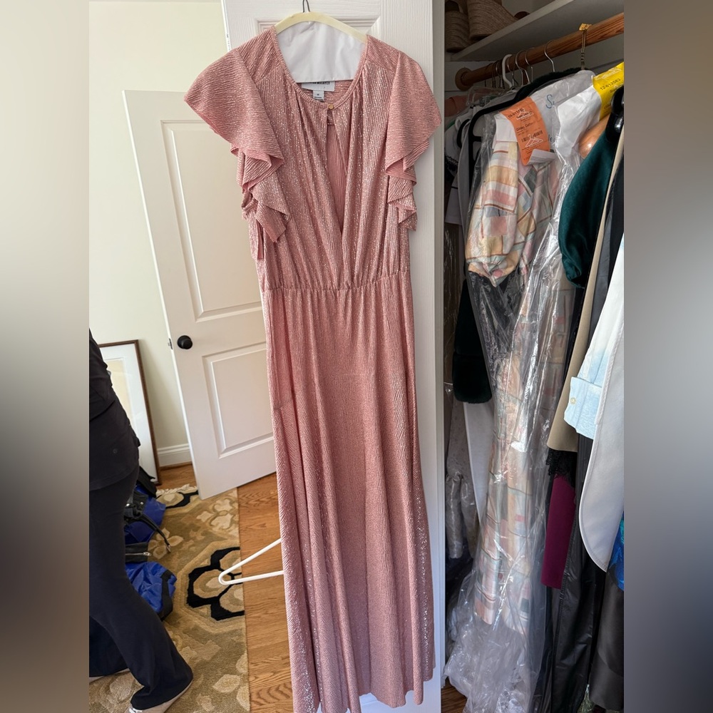 Sabina Musayev Rose Gold Shimmer Dress